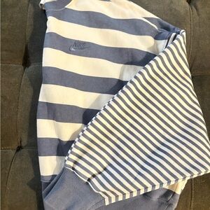 Nike Striped Blue and White Crewneck